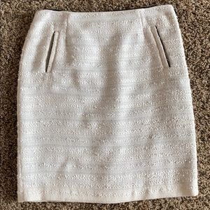 White Halogen skirt with side slit pockets